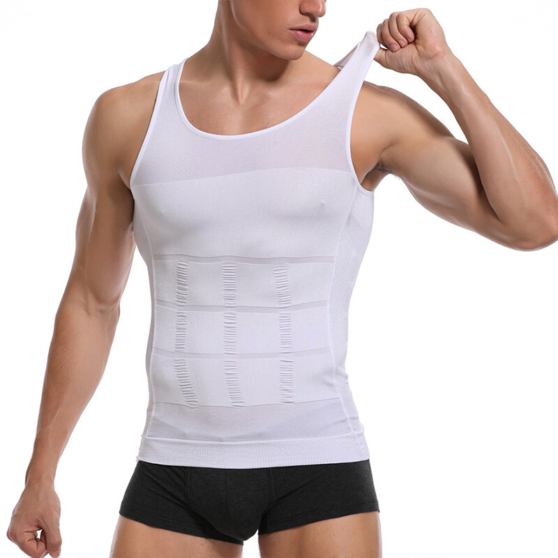 Men Compression Shirt Sleeveless Body Shaper Base Layer Slimming Tank Top Vest