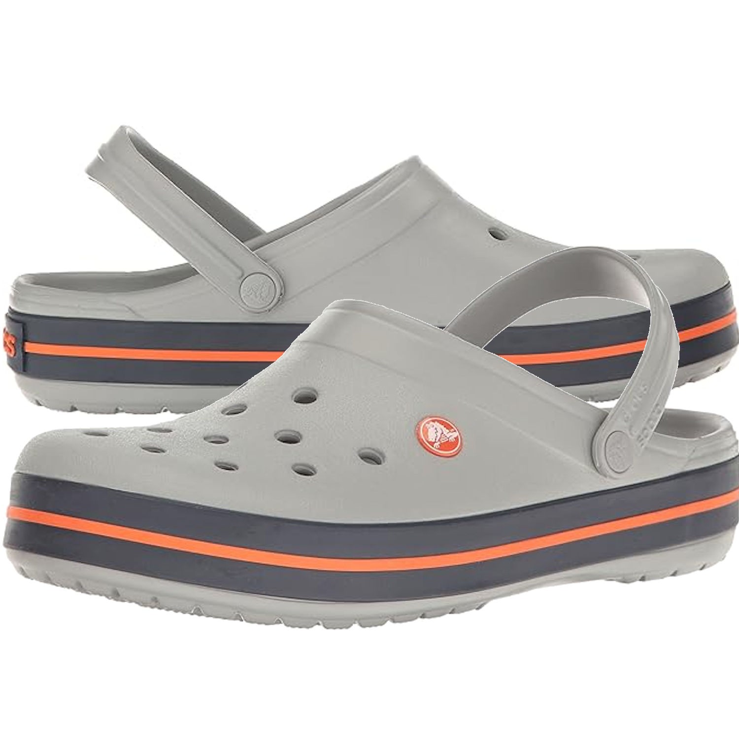 Crocs Unisex Men’s and Women’s Crocband Clogs Light Grey 7 Women 5 Men