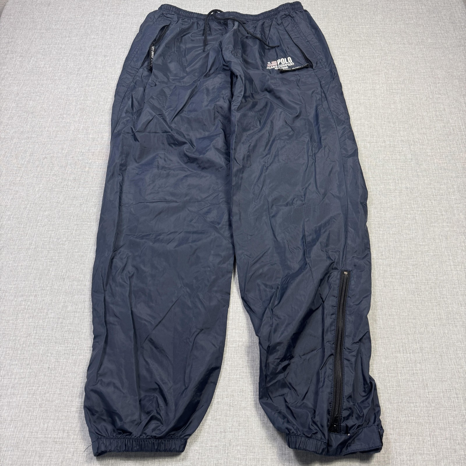 Polo Jeans Co. Ralph Lauren Vintage Track Pants Mens XL Blue Elastic Zip