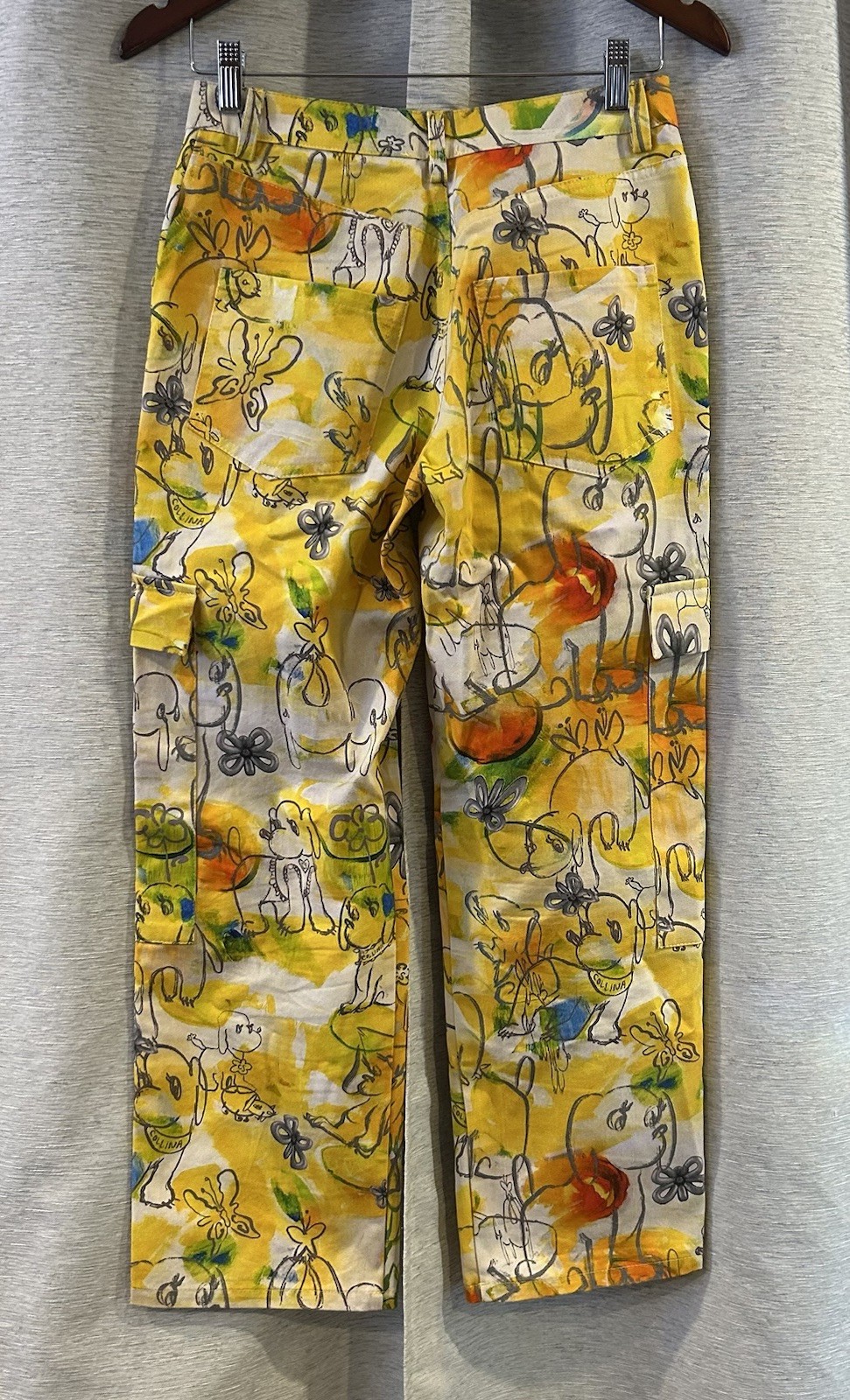 Collina Strada All Over Print Dog Print Pants Size Small