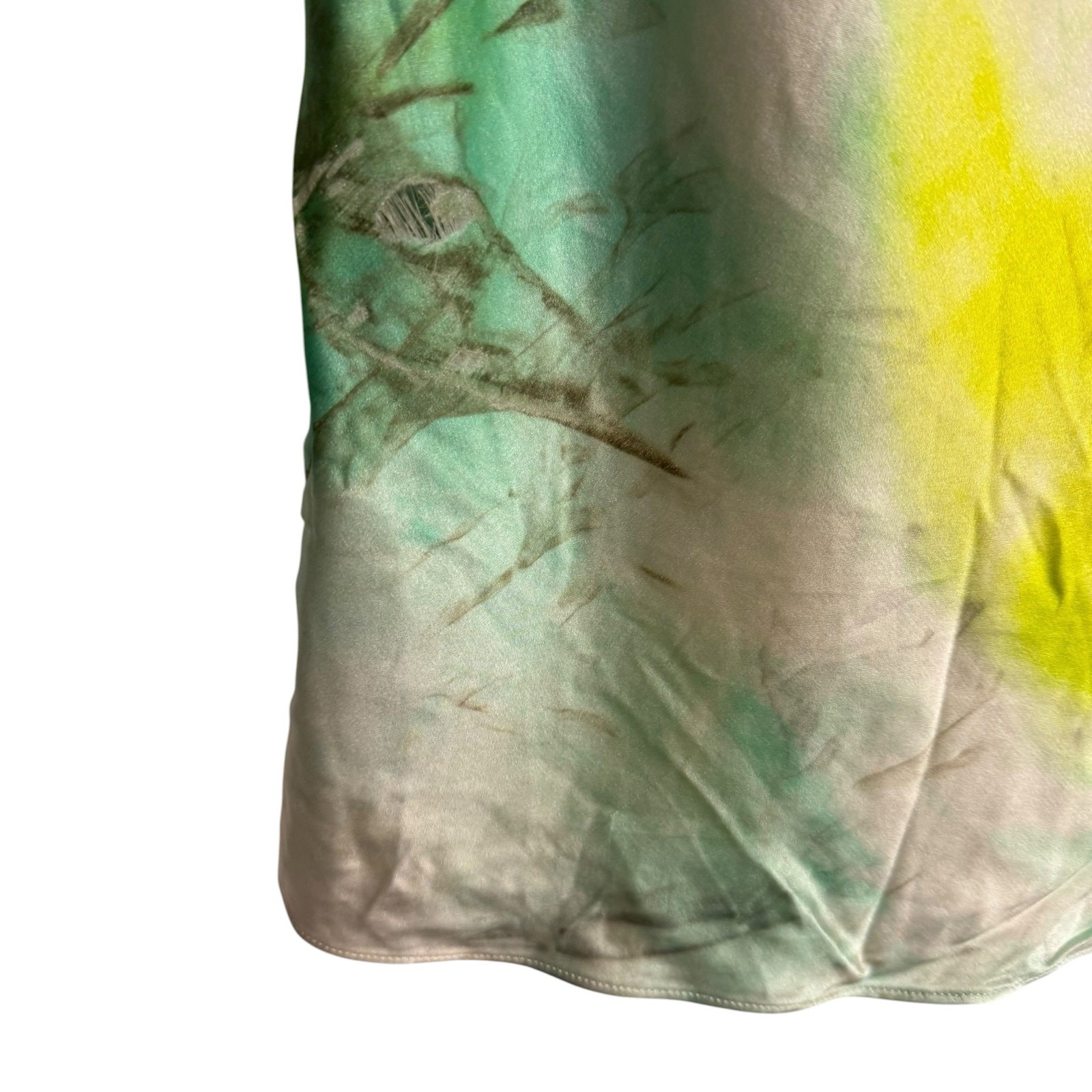 Retrofete Rylynn Multicolor Tie Dye Print Cowl Neck Silk Slip Mini Dress Size M