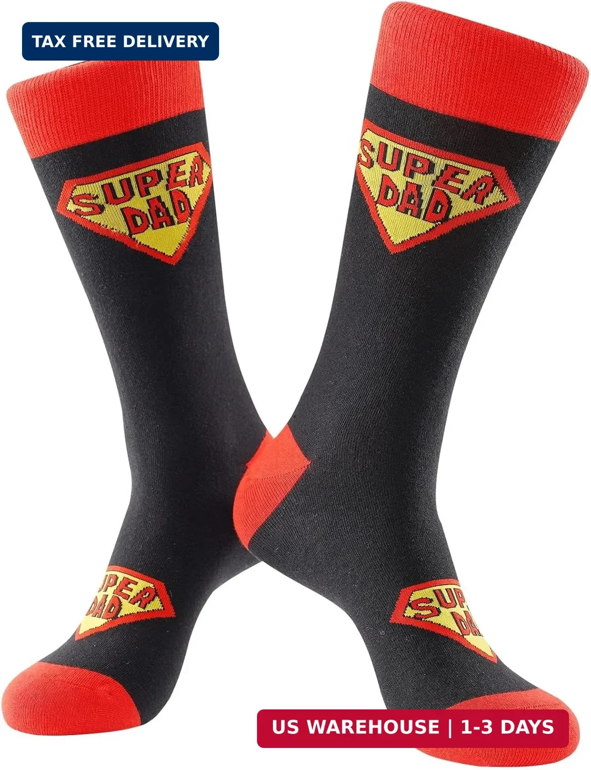 Funny Super Dad Socks Fathers Day Gift for Dad from Daughter Son Kids