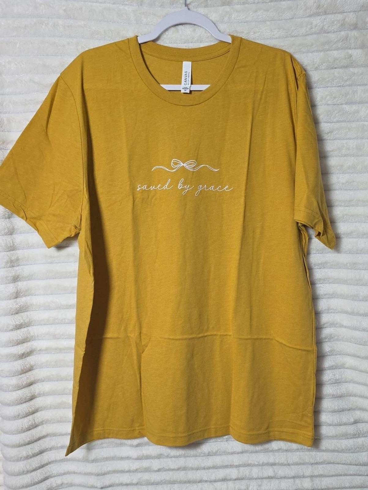 0272 Saved by Grace Mustard Short-Sleeve Tee