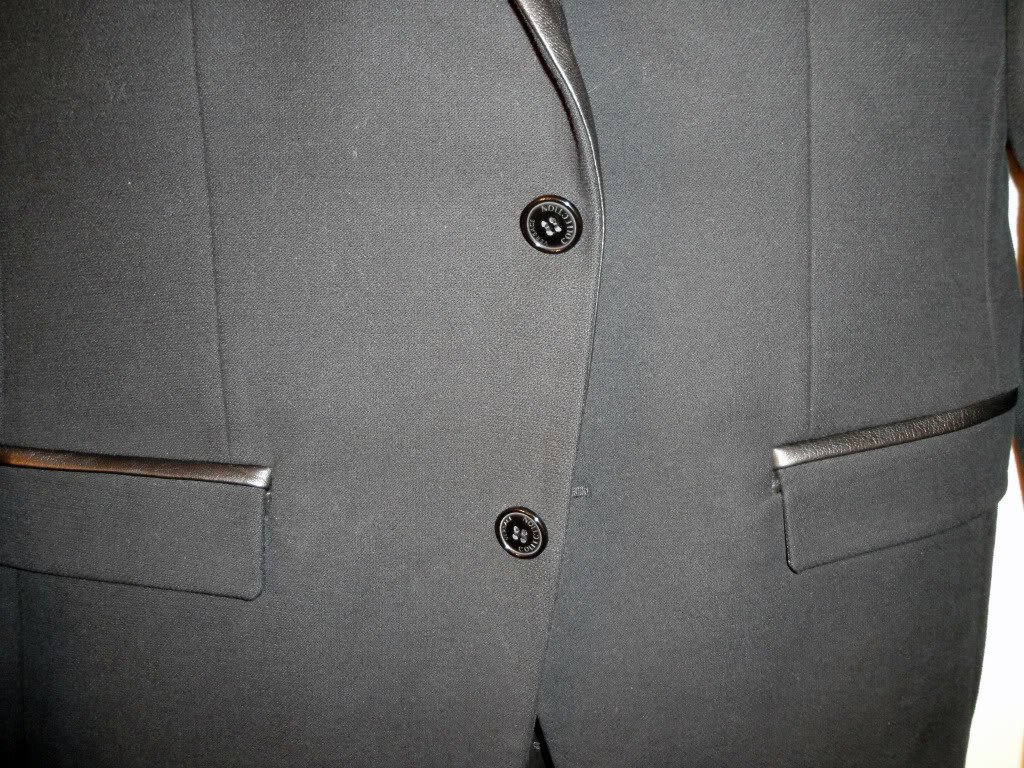$1095 NEW VERSACE BLAZER BLACK TUXEDO EVENING SLIM SMOKING JACKET LEATHER 38 MEN