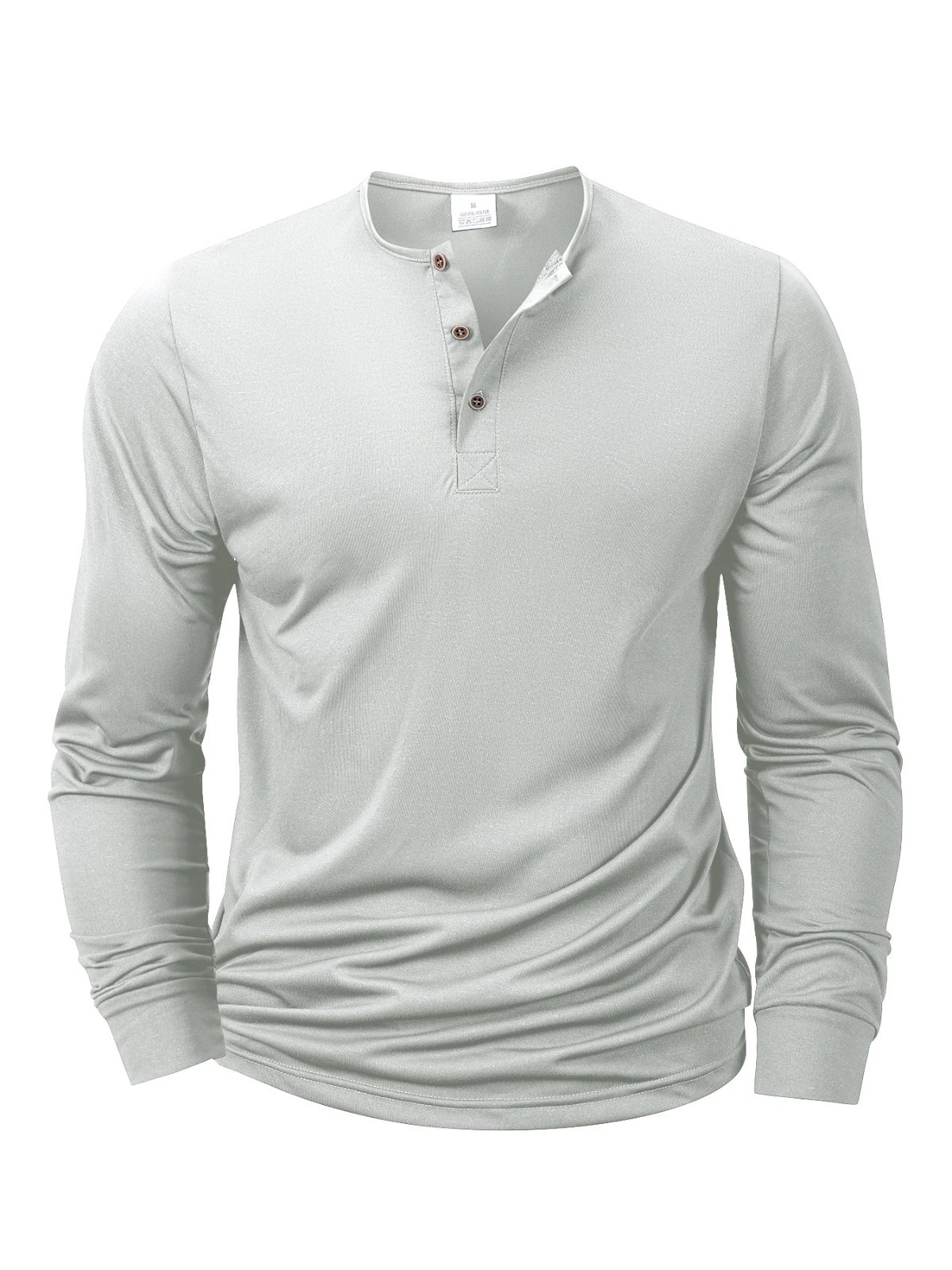 Men Long Sleeve Breathable Henley Button Tee Quick Dry Slim Fit Casual Top Gift