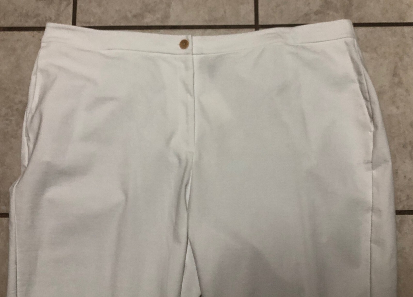 NWT EILEEN FISHER “3X” WHITE ORG COTTON BLEND PONTE HI WAISTED ANKLE PANTS $178