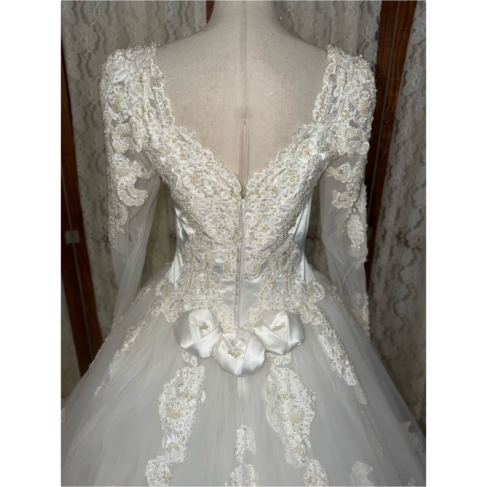 Stunning Vintage 90s Mori Lee Cathedral Length Wedding Gown