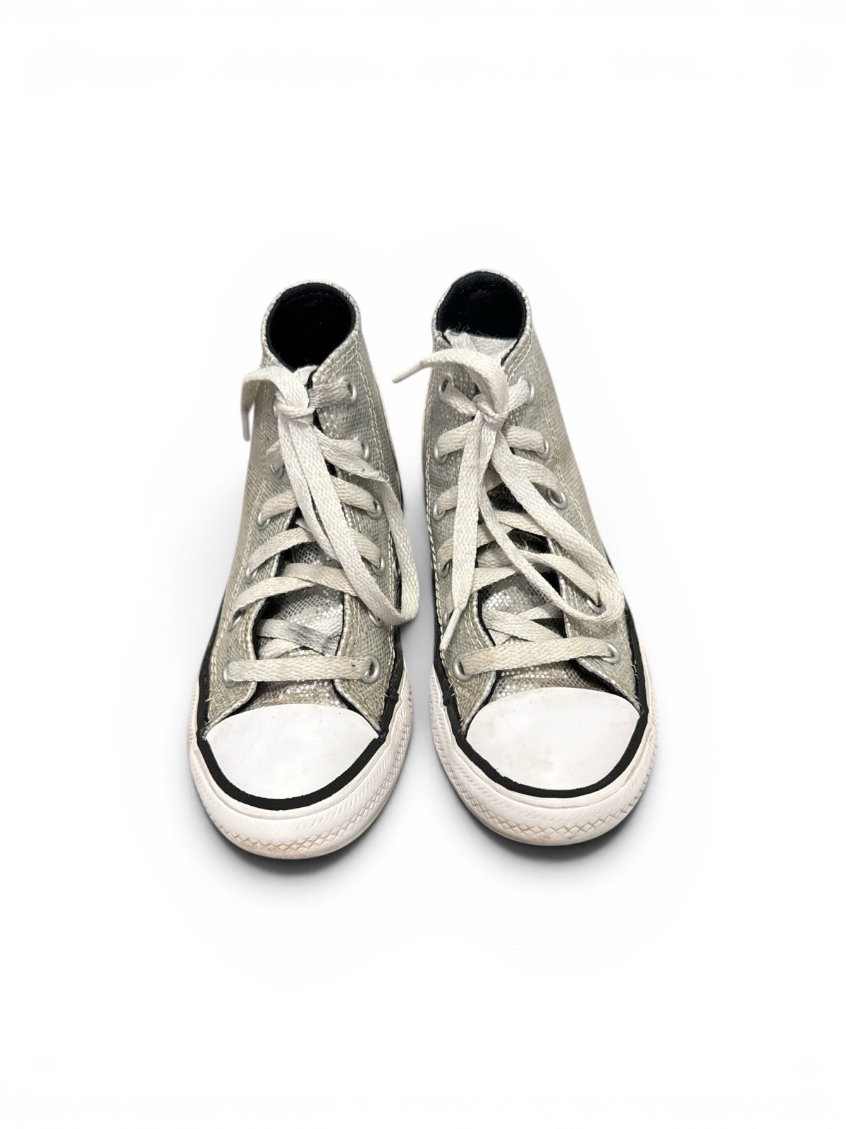 Converse sz 11 kids Chuck Taylor All Star Glitter Silver/Ash Stone/Black
