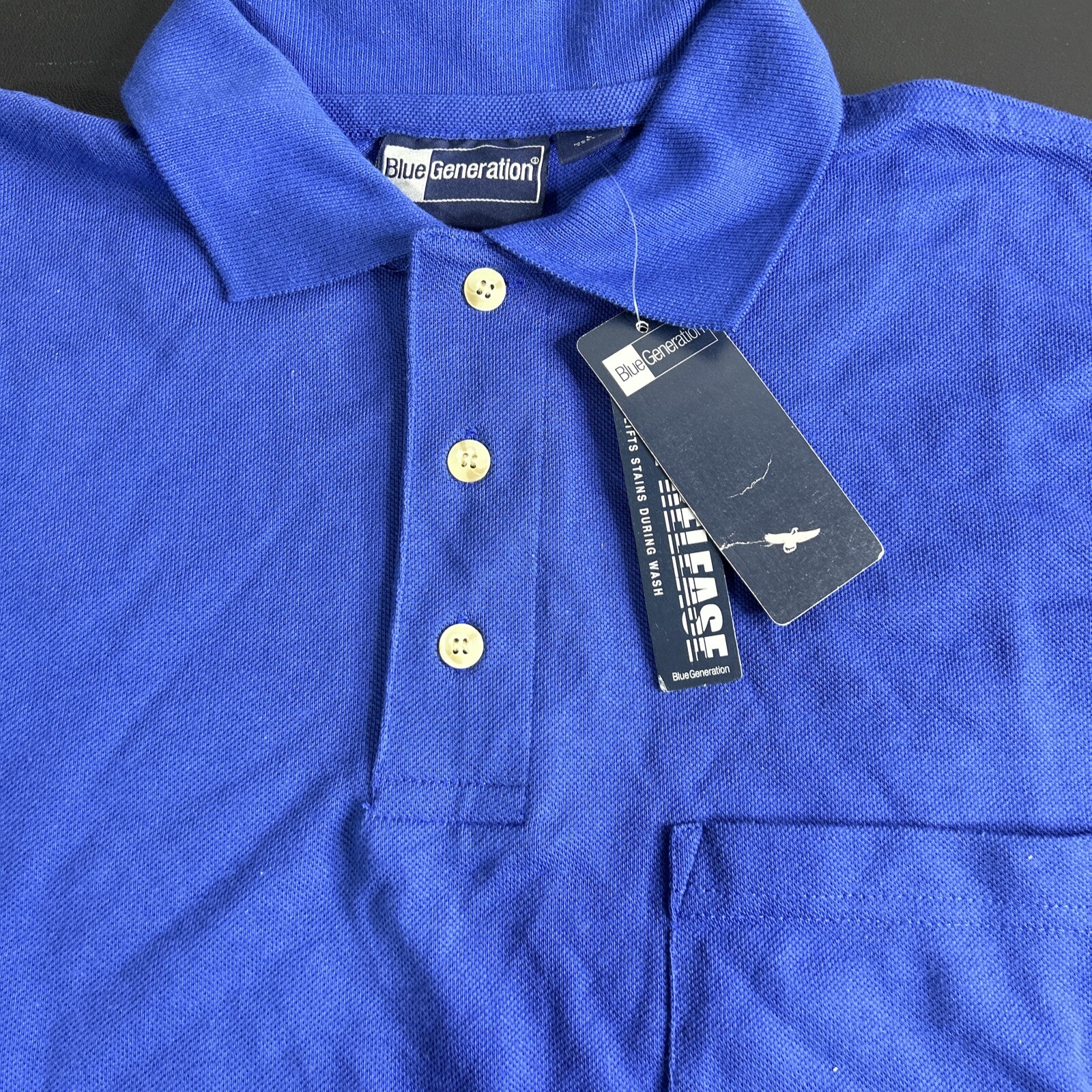 Blue Generation Polo Stain Release Mens Size Large ✅
