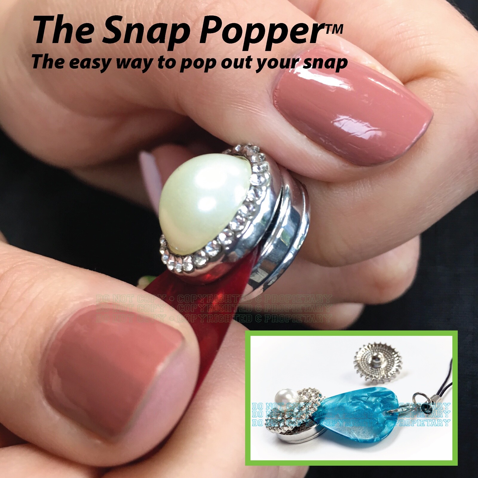 Rhinestone Flower Petal Snap Button Badge Reel, Retractable ID Holder, Snap Clip