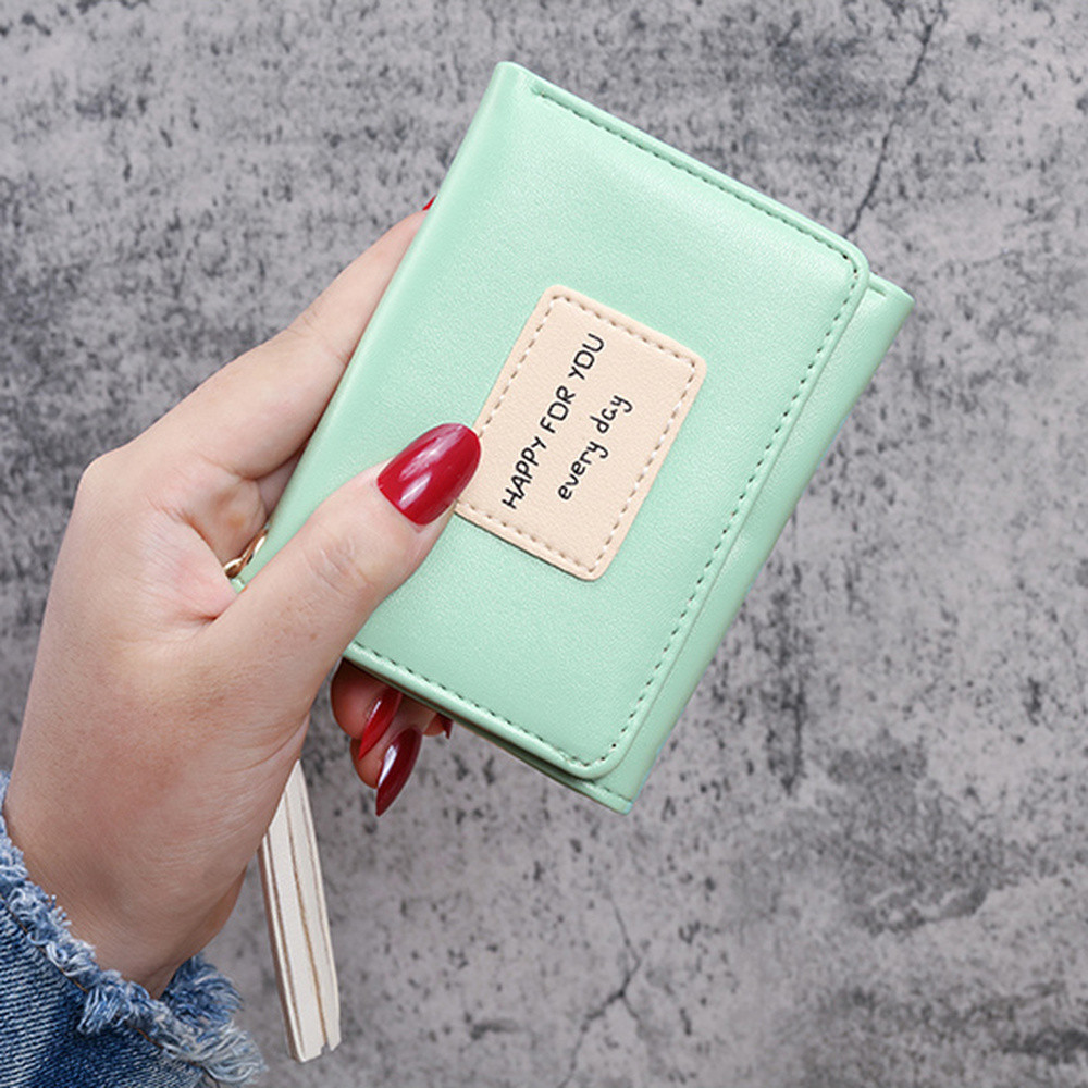 RFID Blocking Women Small Leather Wallet Credit Card Holder Mini Trifold Purses