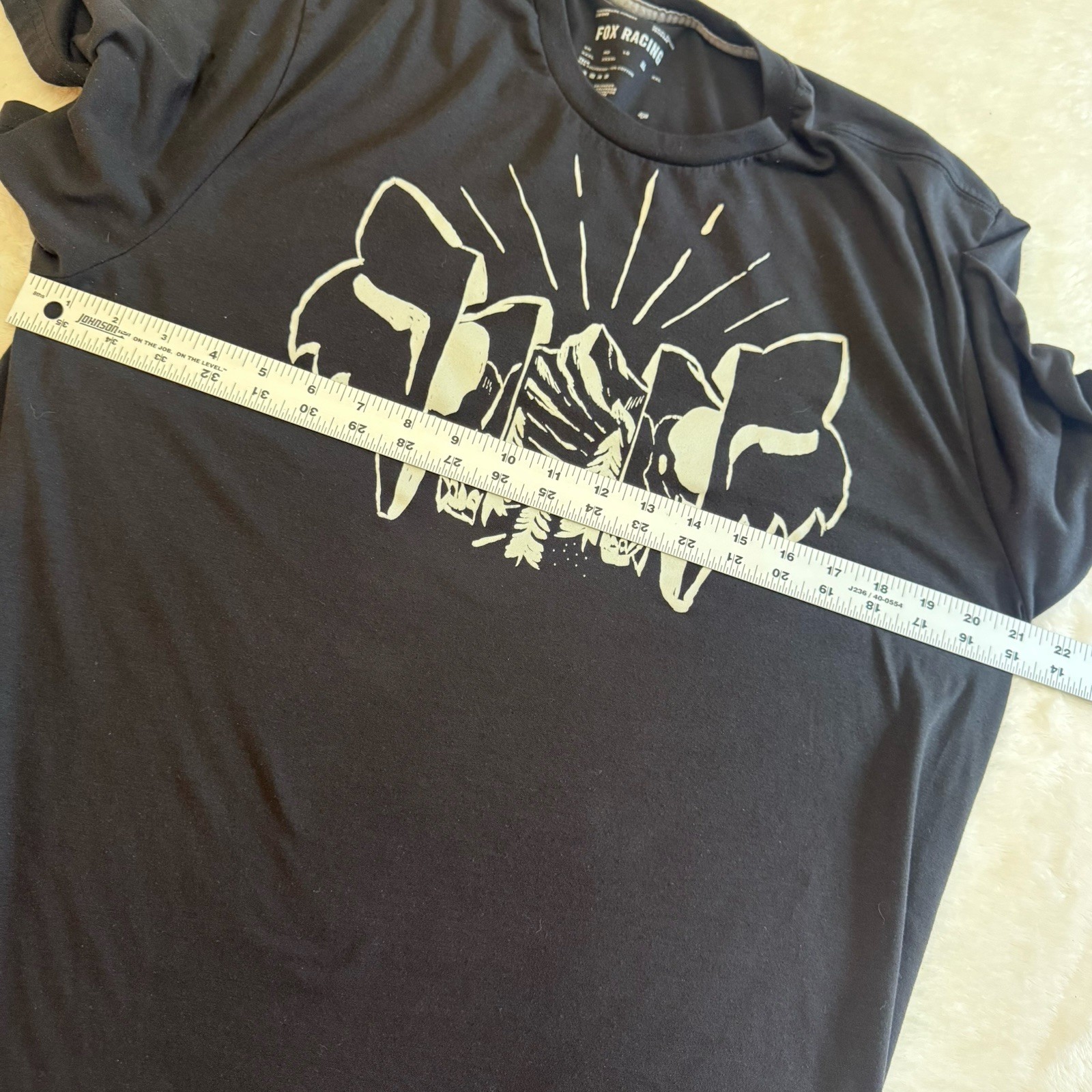 Fox Racing The Format Tech Tee Sz XL Black Cotton Polyester Graphic Short Sleeve