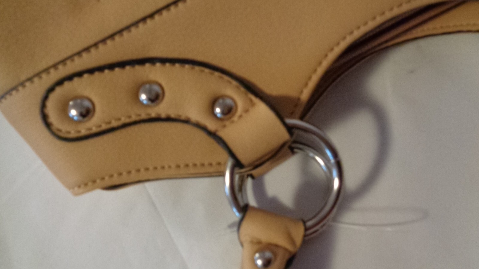 TAN MUSTARD YELLOW HANDBAG PURSE UNBRANDED TOTE MULTI POCKET DOUBLE HANDLE ZIPS