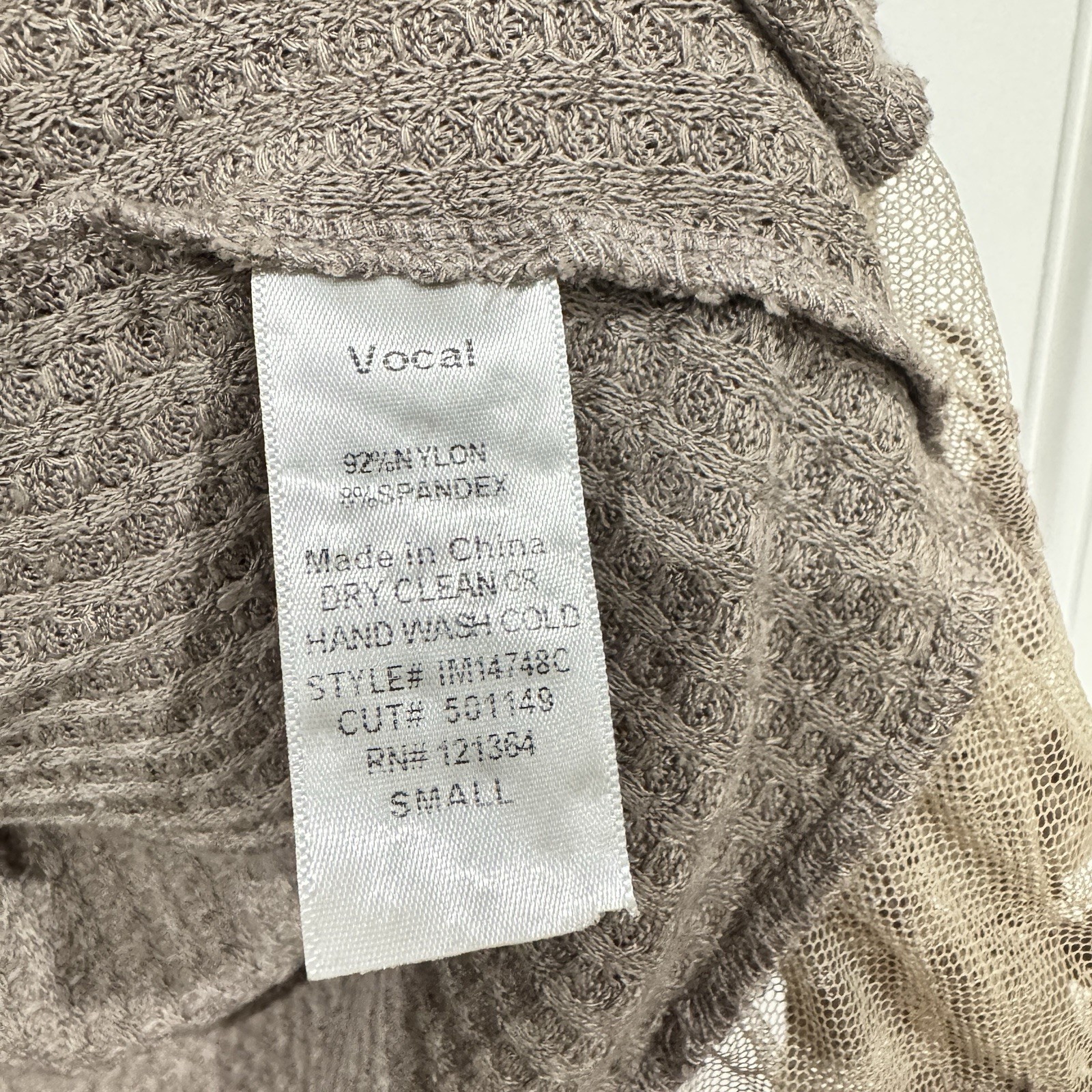 Vocal Beige All Over Lace Sequins Boho Duster Cardigan Jacket Women’s Small Y2K