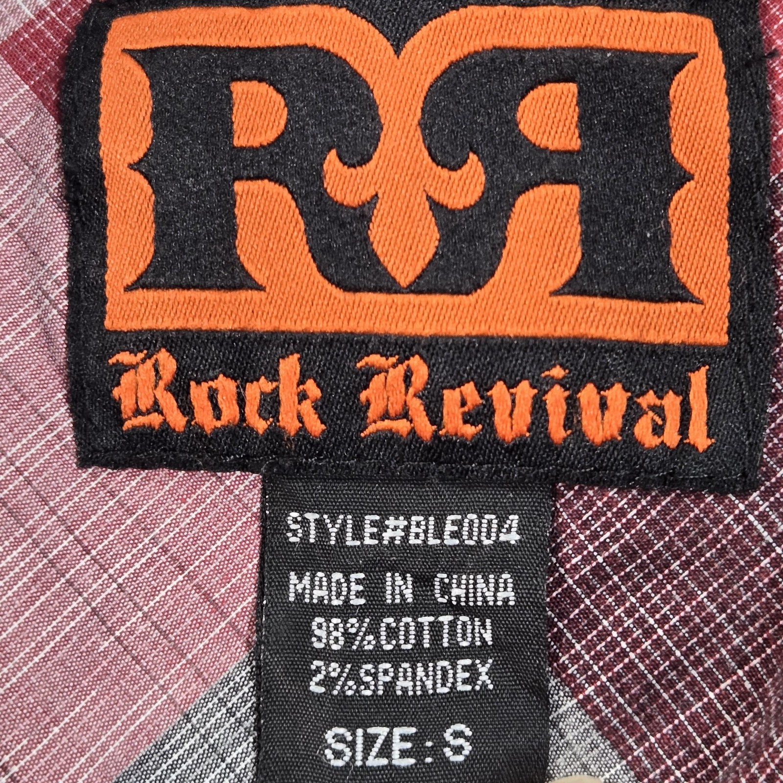 Rock Revival Shirt Womens Small Multicolor Plaid Western Button Up Long Sleeve