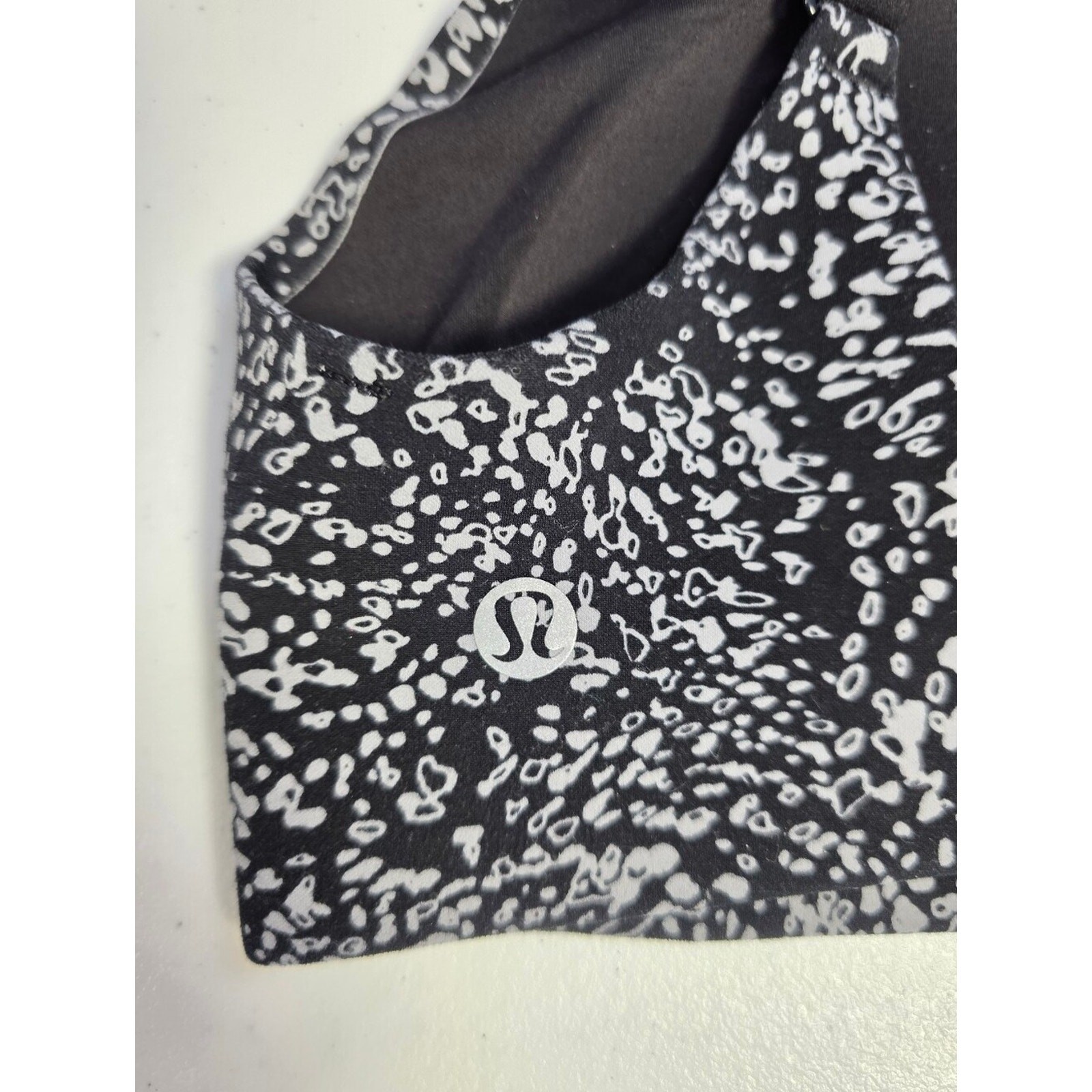 Lululemon In Alignment Bra Black White Print Adjustable Strap Size Unknown