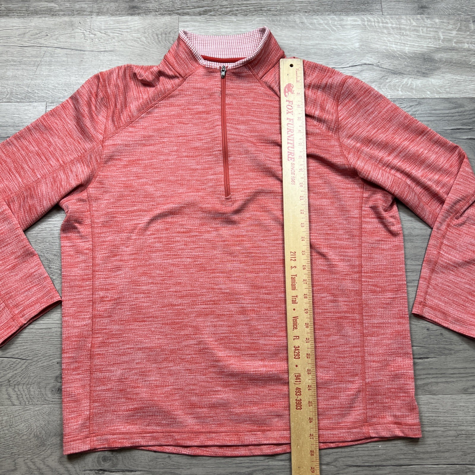IBKUL 1/4 Zip Pullover Performance Top Heather Coral Size Women’s XL NWOT NEW
