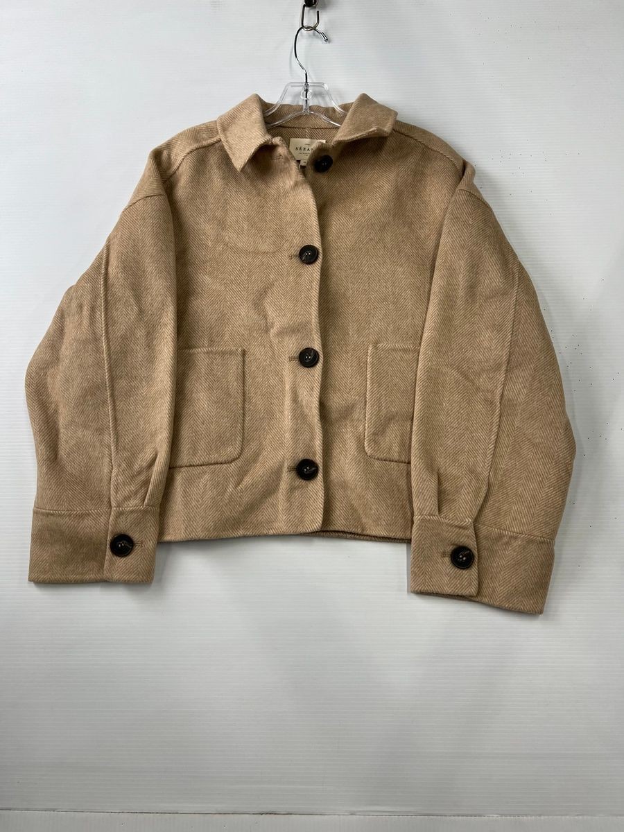 SEZANE Mia Jacket Women’s Size US 6 Taupe Herringbone