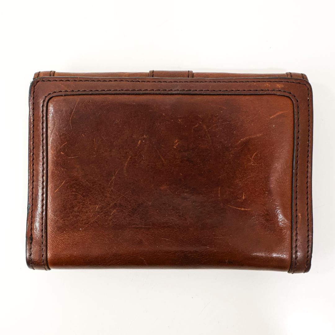 Anna Sui Leather Bifold Wallet Brown 5.3×3.7 inches Used