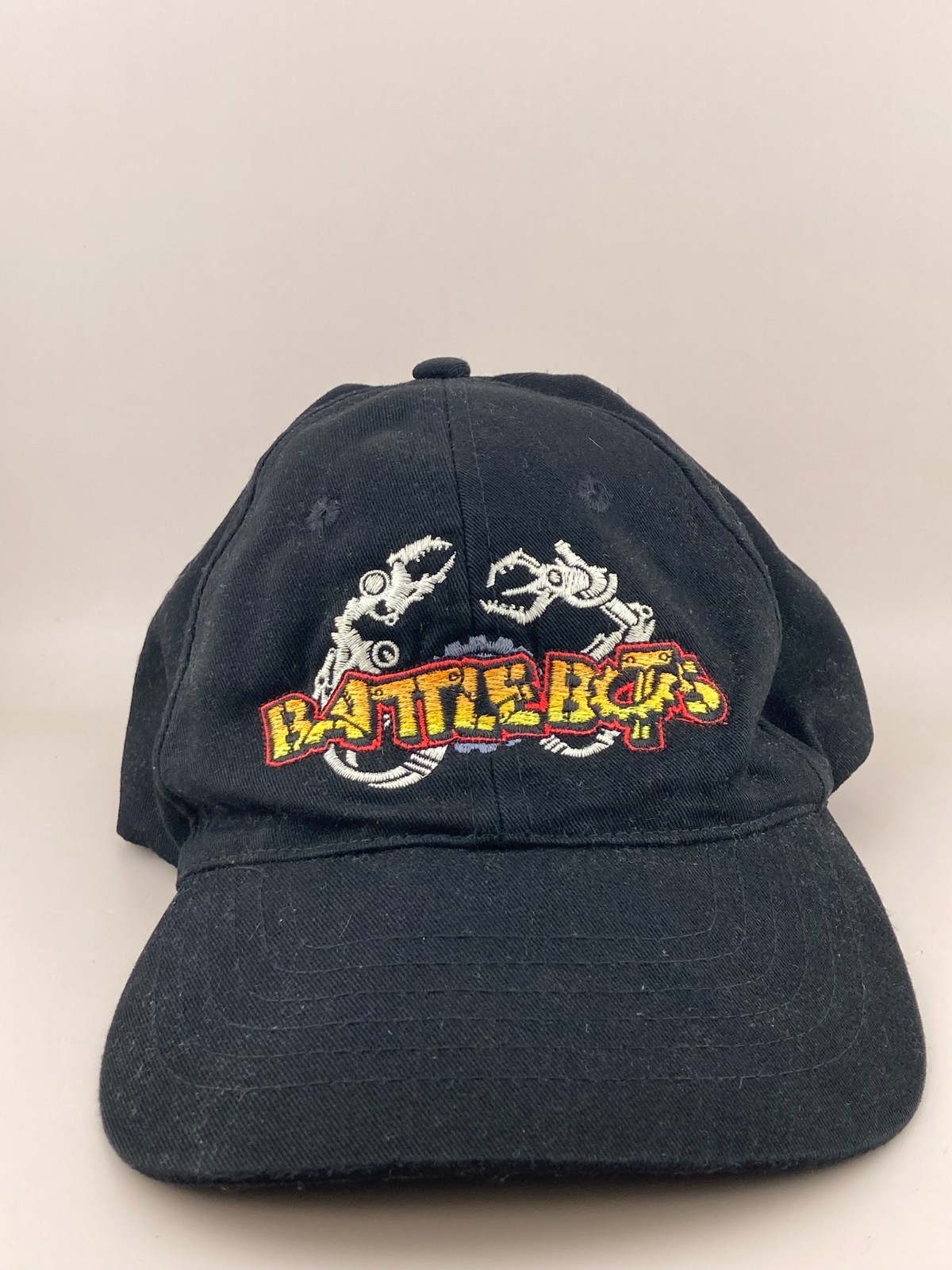 Vtg Battle Bots Battlebots TV Show Black Strapback Cotton Hat Cap Y2k KC Caps