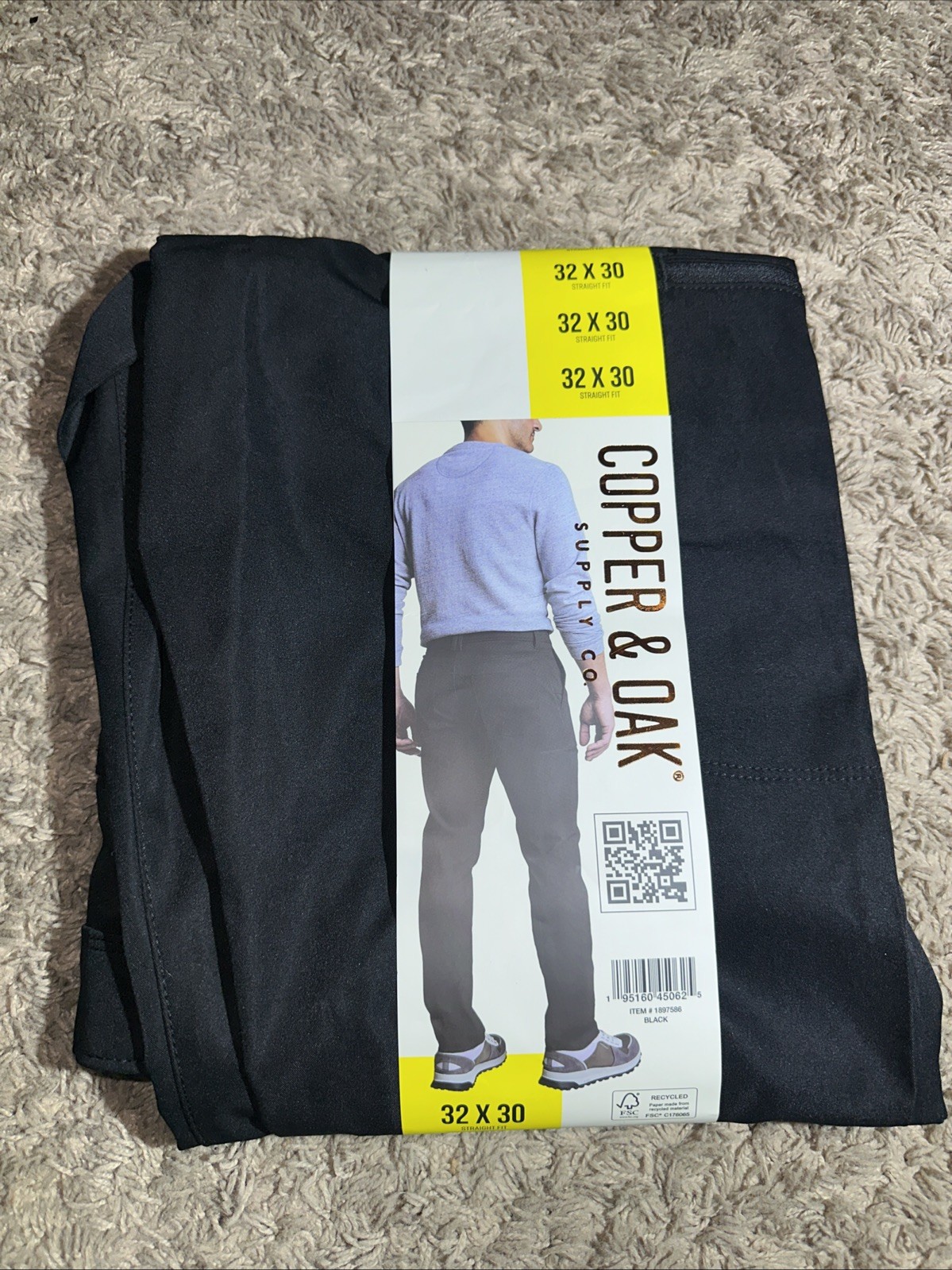 NEW Men’s Copper and Oak Black Stretch Tech Utility Pants Size 32 x 30