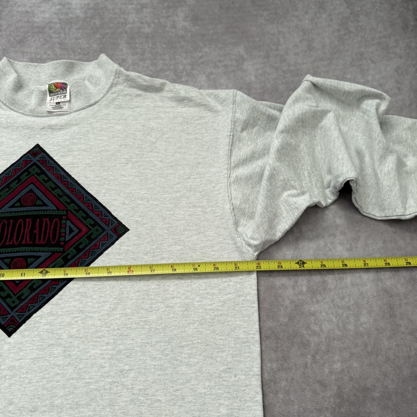 Vintage 90s Colorado Shirt Mens XL Gray Mock Neck Long Sleeve Ski