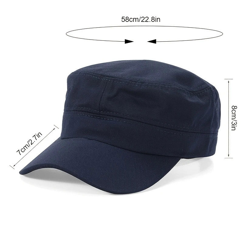 Unisex Baseball Cap Breathable Flat Top Hat for Outdoor Sports, Casual & Formal