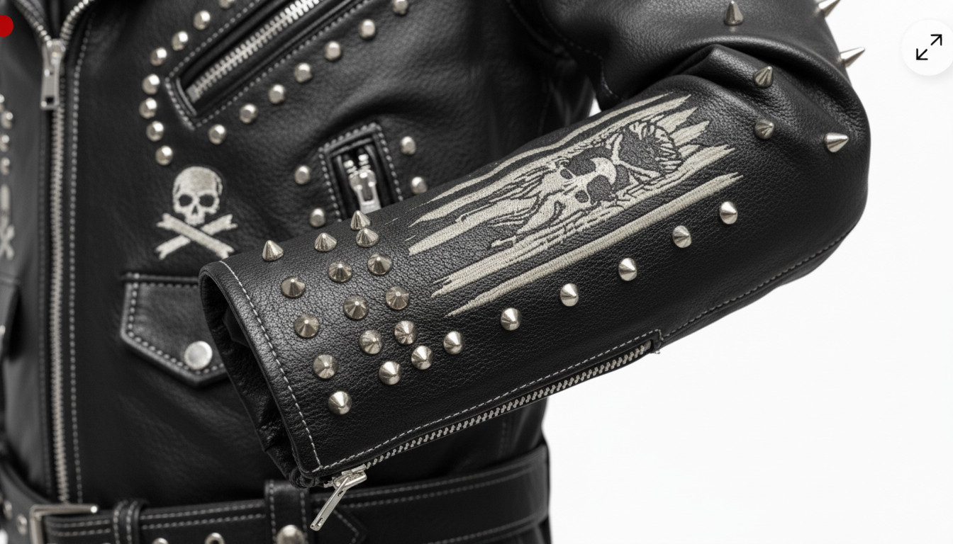 Men’s Studded Leather Jacket | Punk Rock Biker | Spiked Moto | Heavy Metal Style