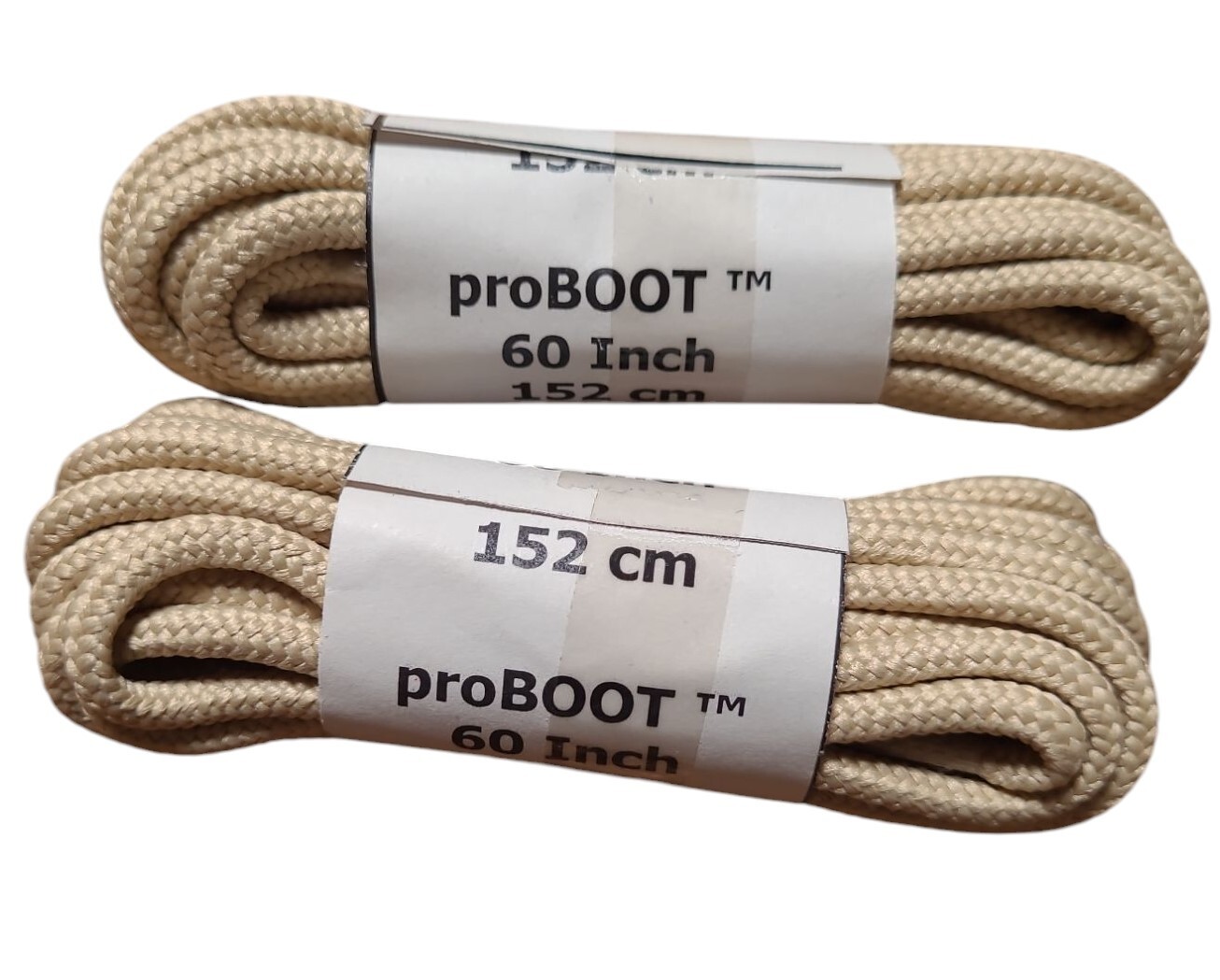2 Pair Round 4mm thick Heavy Duty Tan Sand boot shoelaces shoestrings *NEW*