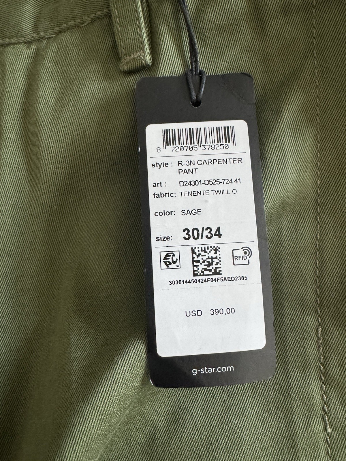 G-Star Raw Sage R-3N Carpenter Pants 30/34