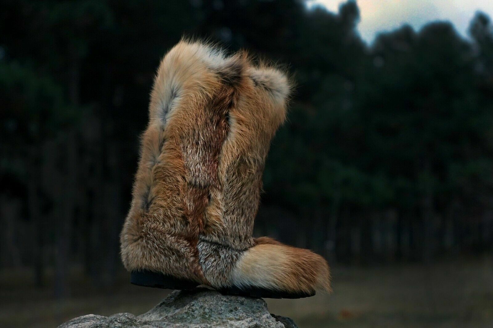 Fox Fur Boots for Men, Winter Snow Boots, Big Sizes, Moutons Mens furry shoes