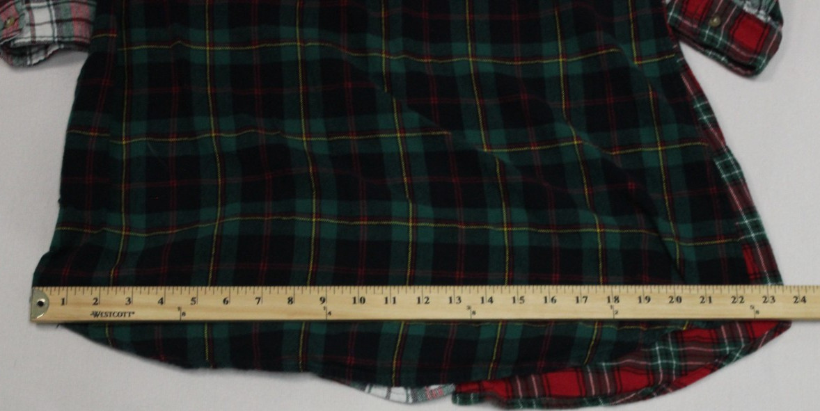 Lauren Ralph Lauren Button Up Flannel Shirt Women’s Size L Plaid Crest VTG