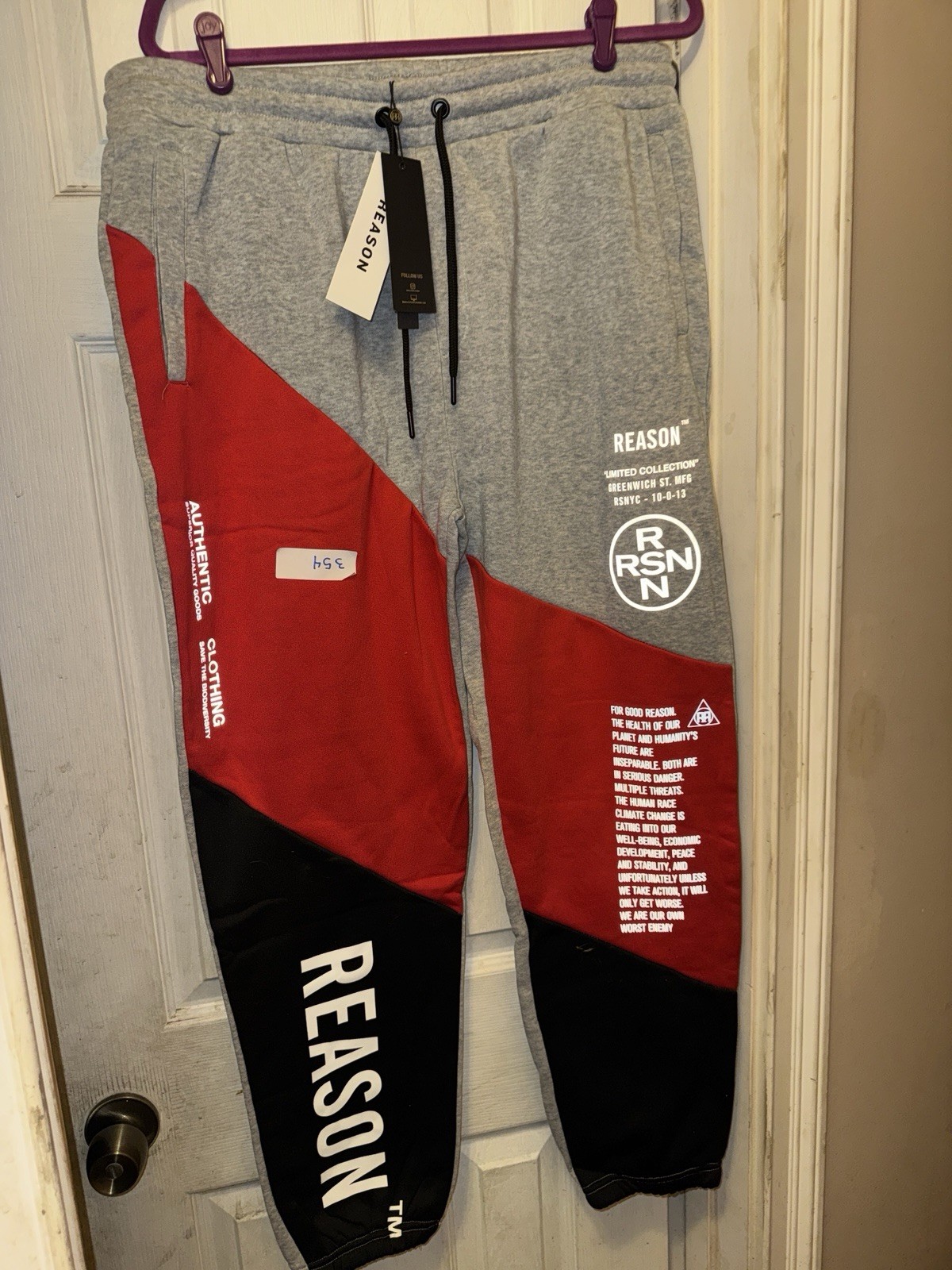 Reason Sweatpants Retail 49.00 Size XXL Gray