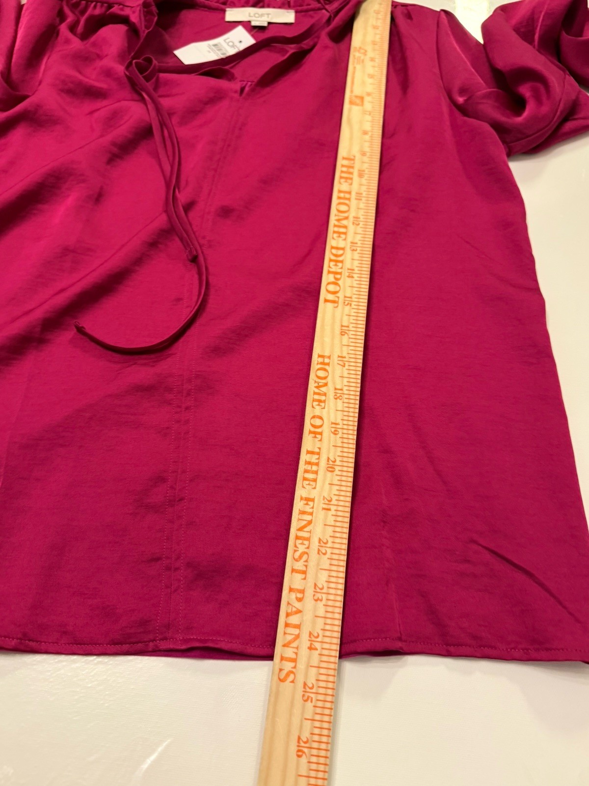 NWT Loft Blouse size M Raspberry Long Sleeve satiny office teacher 2023