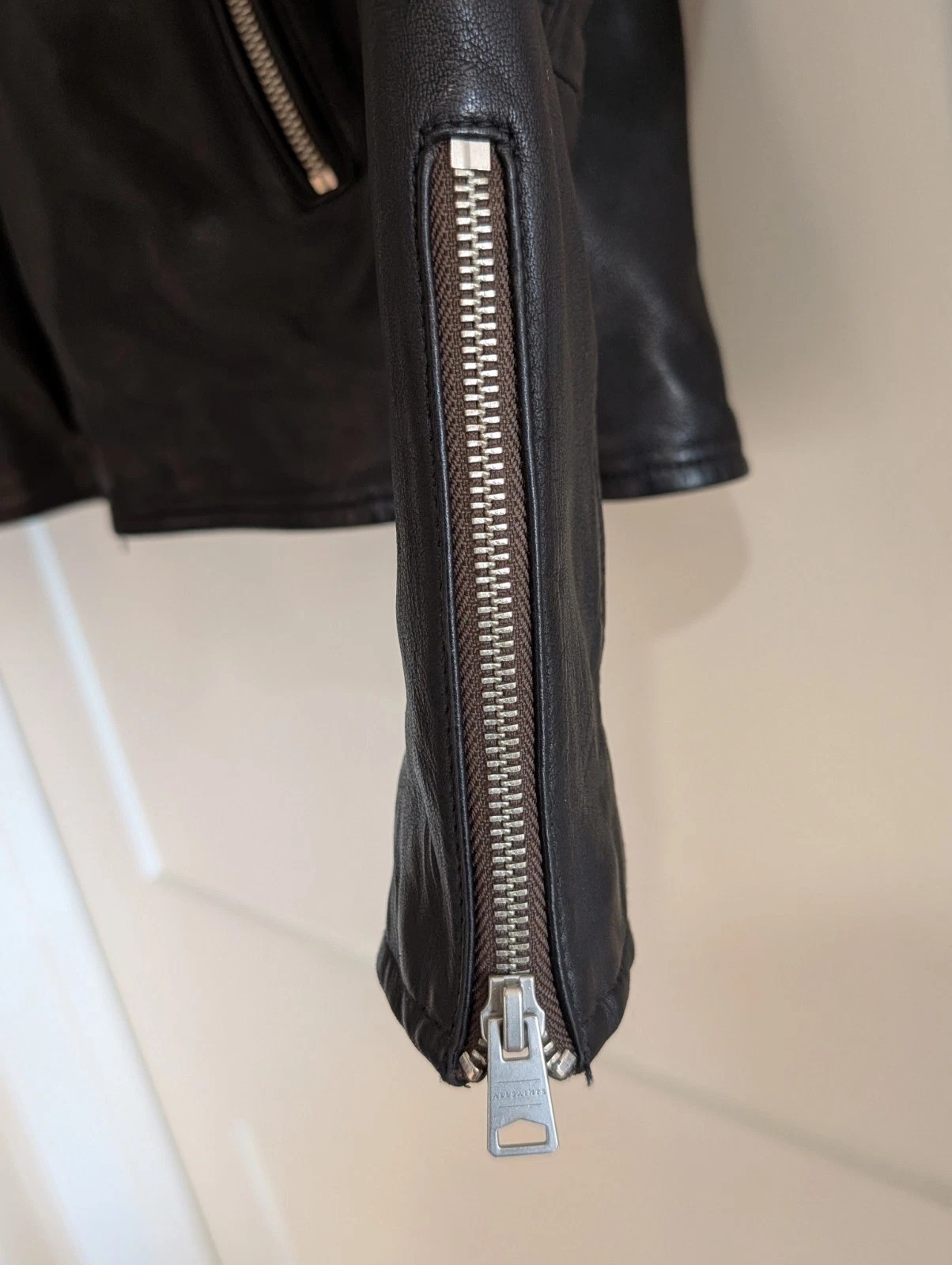 AllSaints Cora Leather Jacket Men’s Size Large Jet Black Celebrity Grail COLT