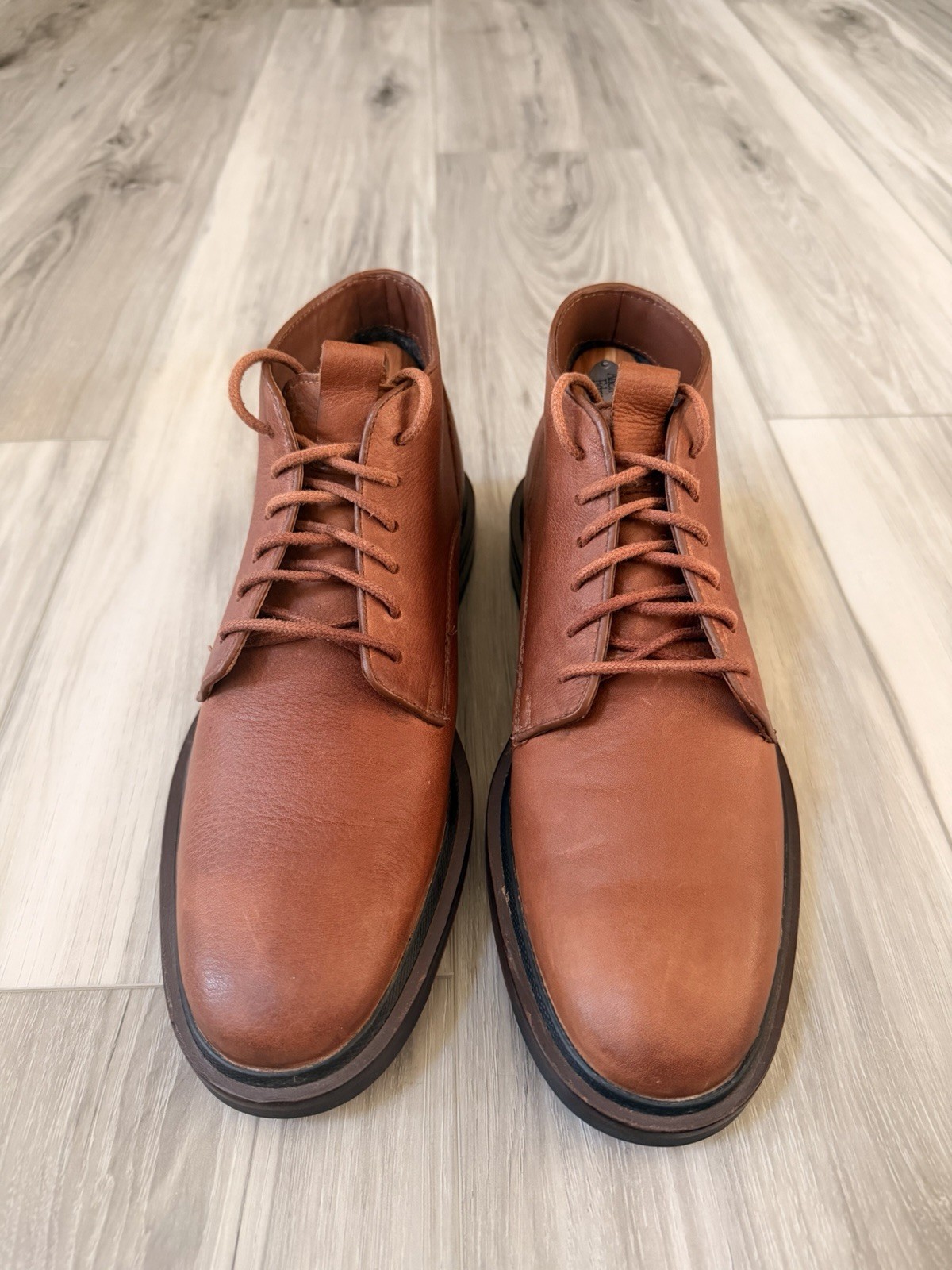 Cole Haan Men’s Brown Leather Chukka Ankle Boots Lace Up Round Toe US 7 M