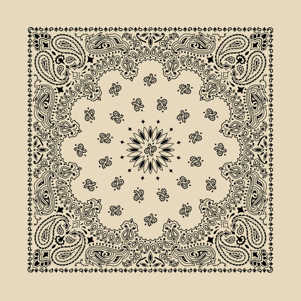 Carolina Creative Bandanna (Natural) Contemporary Paisley 22″ x 22″ 100% Cotton