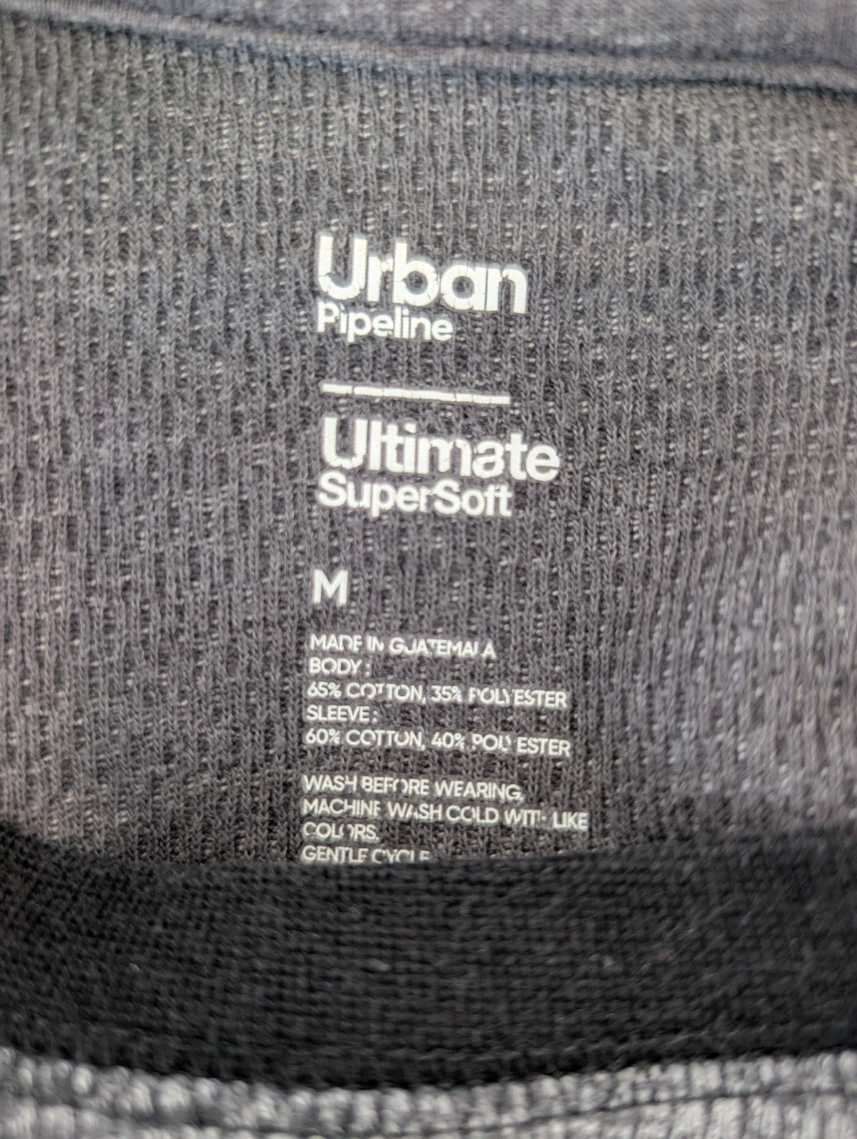 Urban Pipeline Ultimate SuperSoft Men’s M Heathered Gray/Black Raglan LS Tee