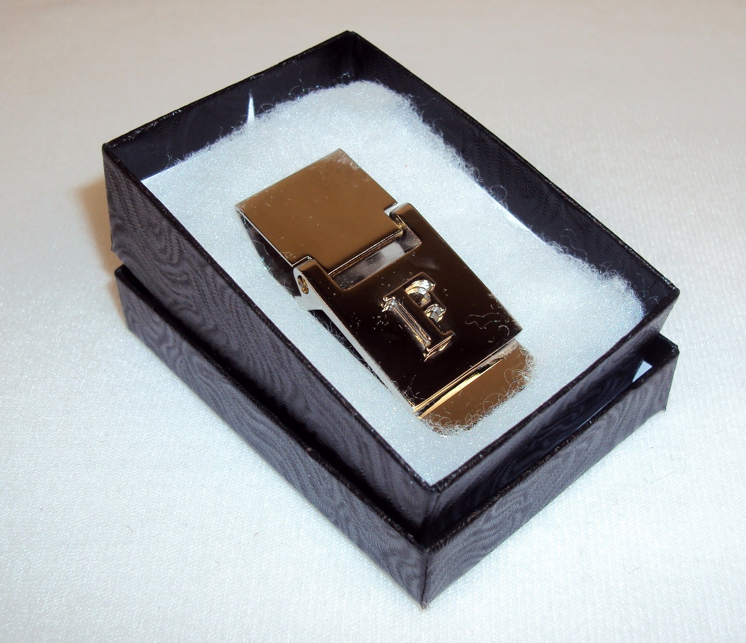 Money Clip w/Alphabet Monogram ~ Polished Stainless Steel 12 Letter Choices NEW