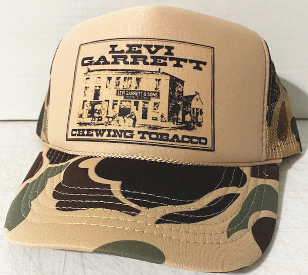 Vintage Levi Garrett Trucker Hat Summer Camo chew Tobacco SnapBack Hunting hat