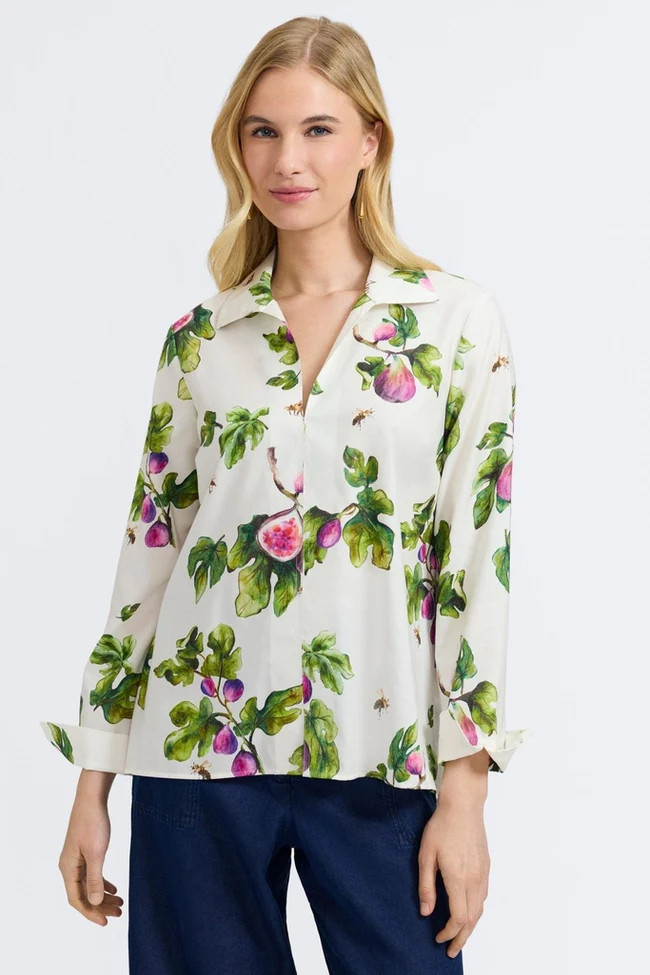 Foxcroft Fig Cotton Twill Tunic Size 1x – MSRP $148