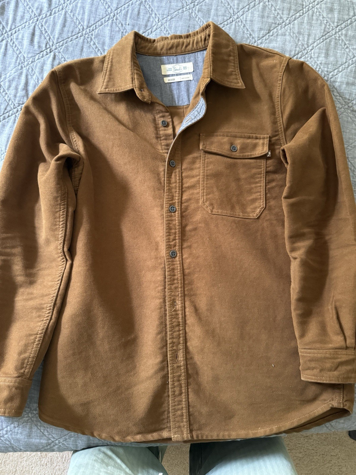 Purnell Moleskin Work Long Sleeve Work Shirt Brown Soft Brushed Moleskin