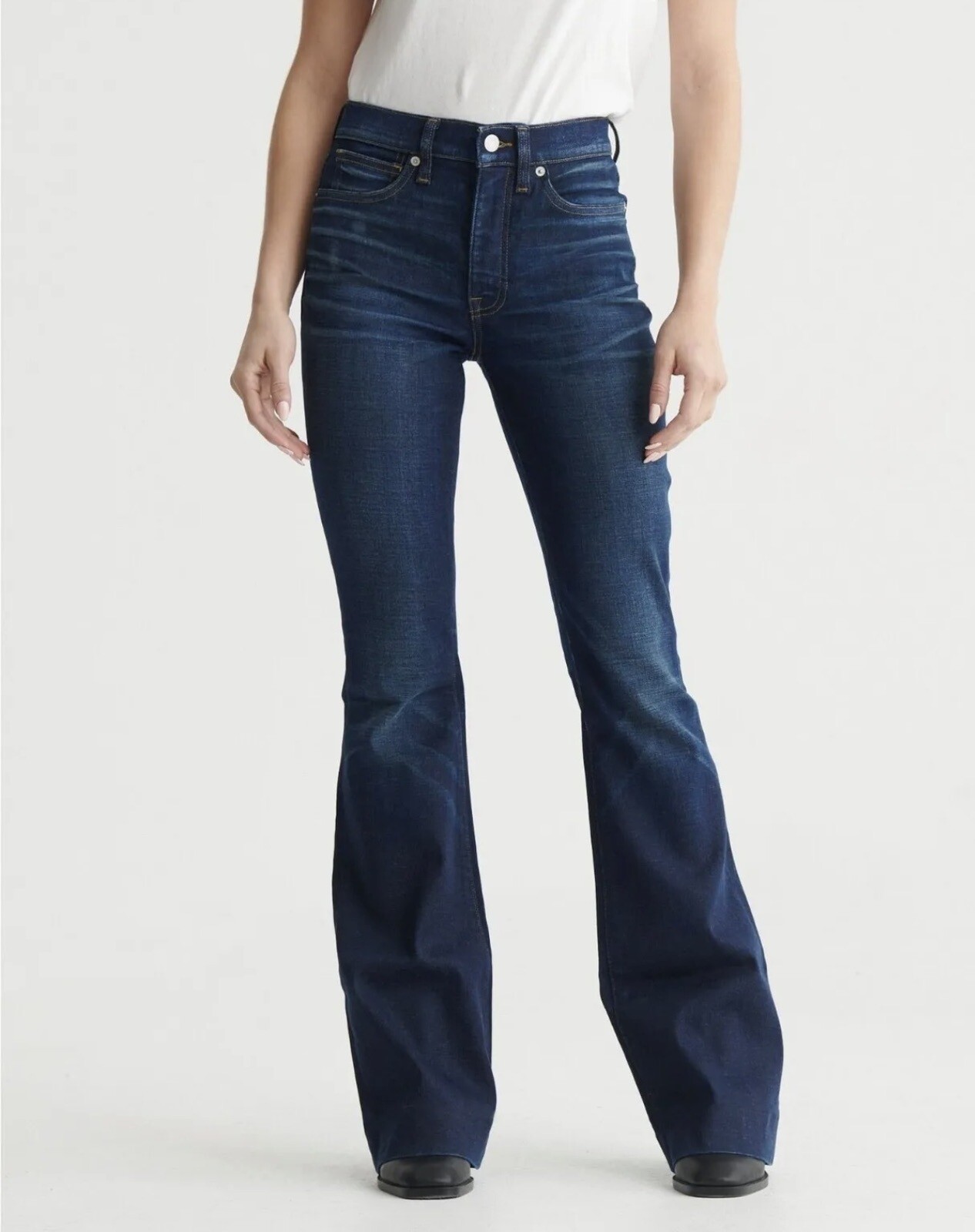Lucky Brand High Rise Flare Stevie Ladies Jean Pants 10 Dark Wash 2way Stretch