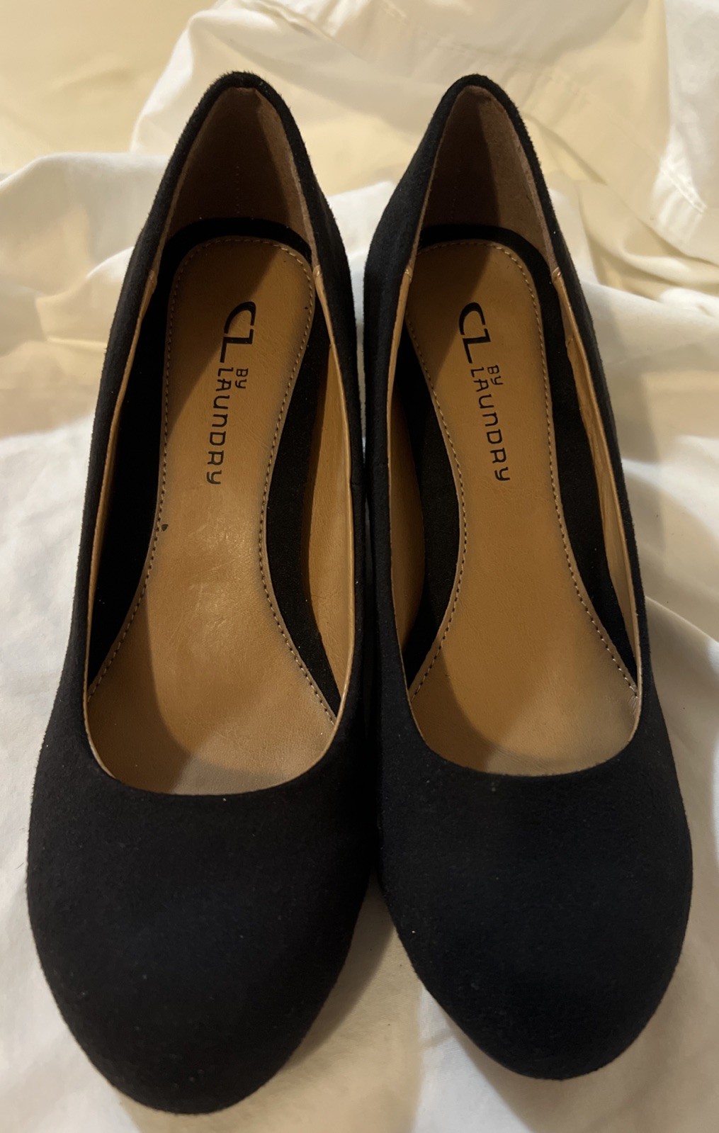 CL BY LAUNDRY NIMA Black FABRIC CASUAL WEDGE PUMPS WOMENS SIZE 7 M New