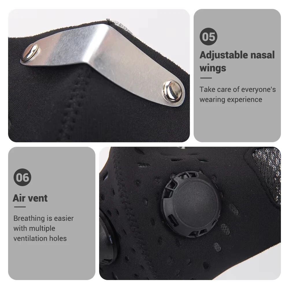 Reusable Respirator Face Mask with Active Carbon Filters for Woodworking Moving