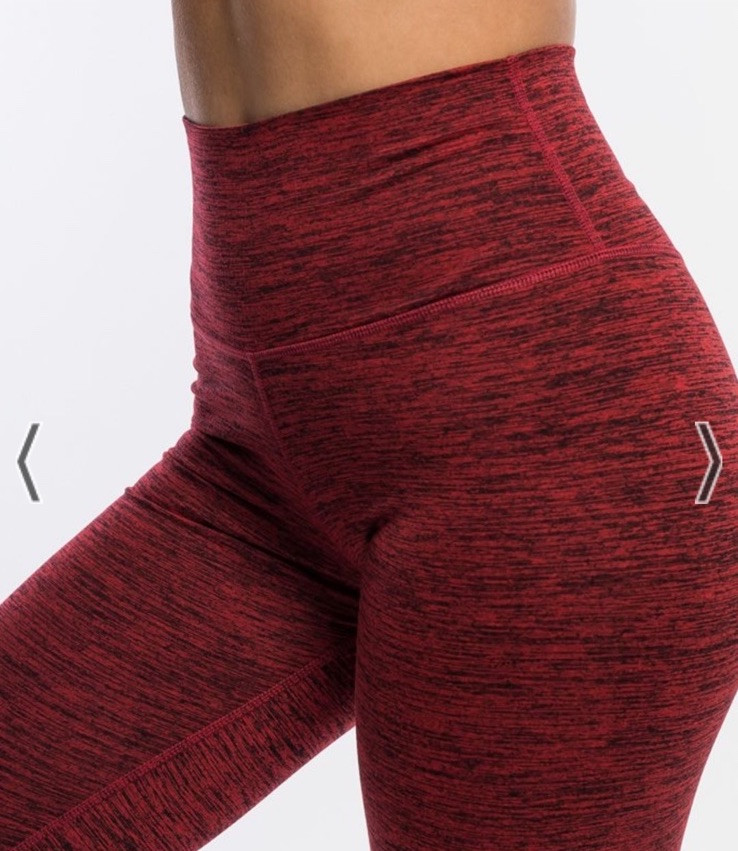 Echt Active Leggings – Berry Marl small flattering back seams red/black HRise