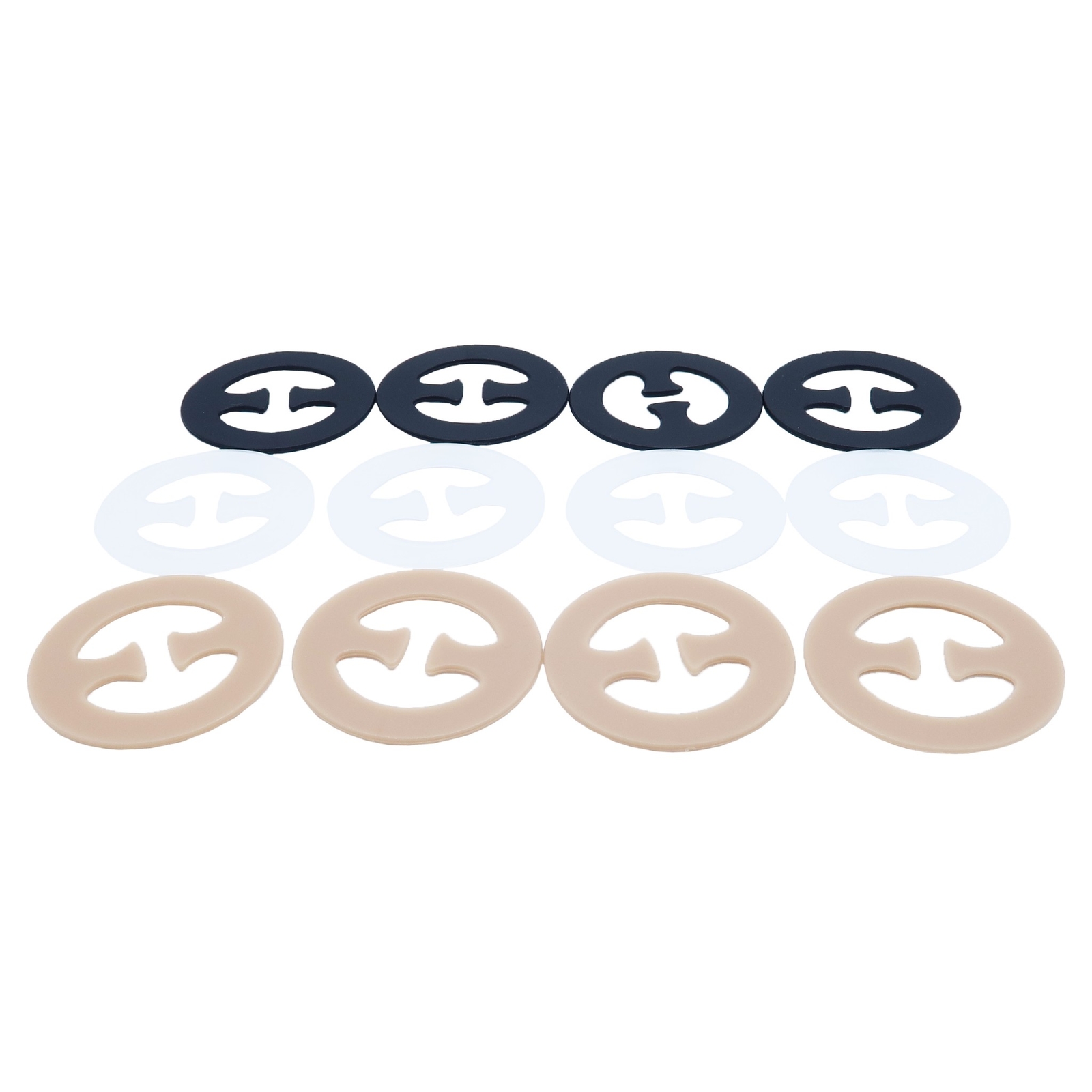 12 Round Racerback Adjustable Bra Clips in Black Nude and Clear – Hassle Free