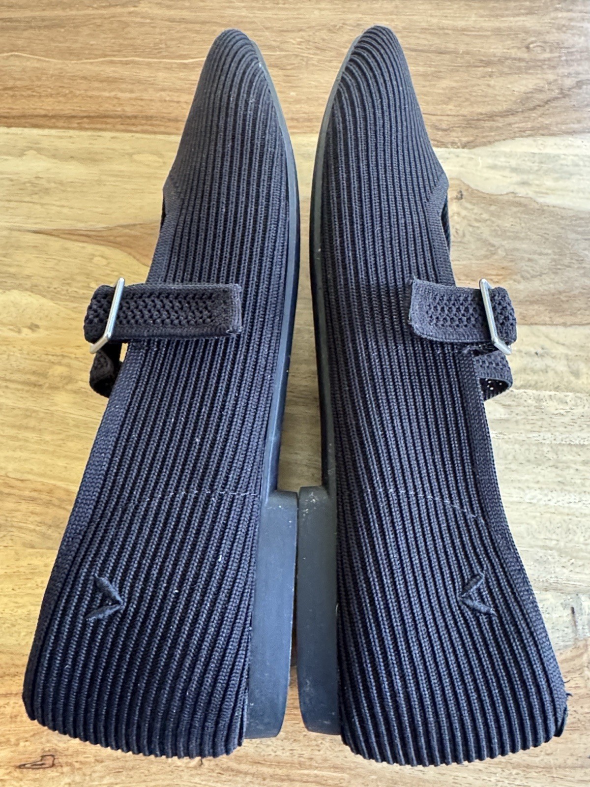 Vivaia Margot Square Toe Maryjane Black Flats Adjustable Strap 38.5 US 7.5