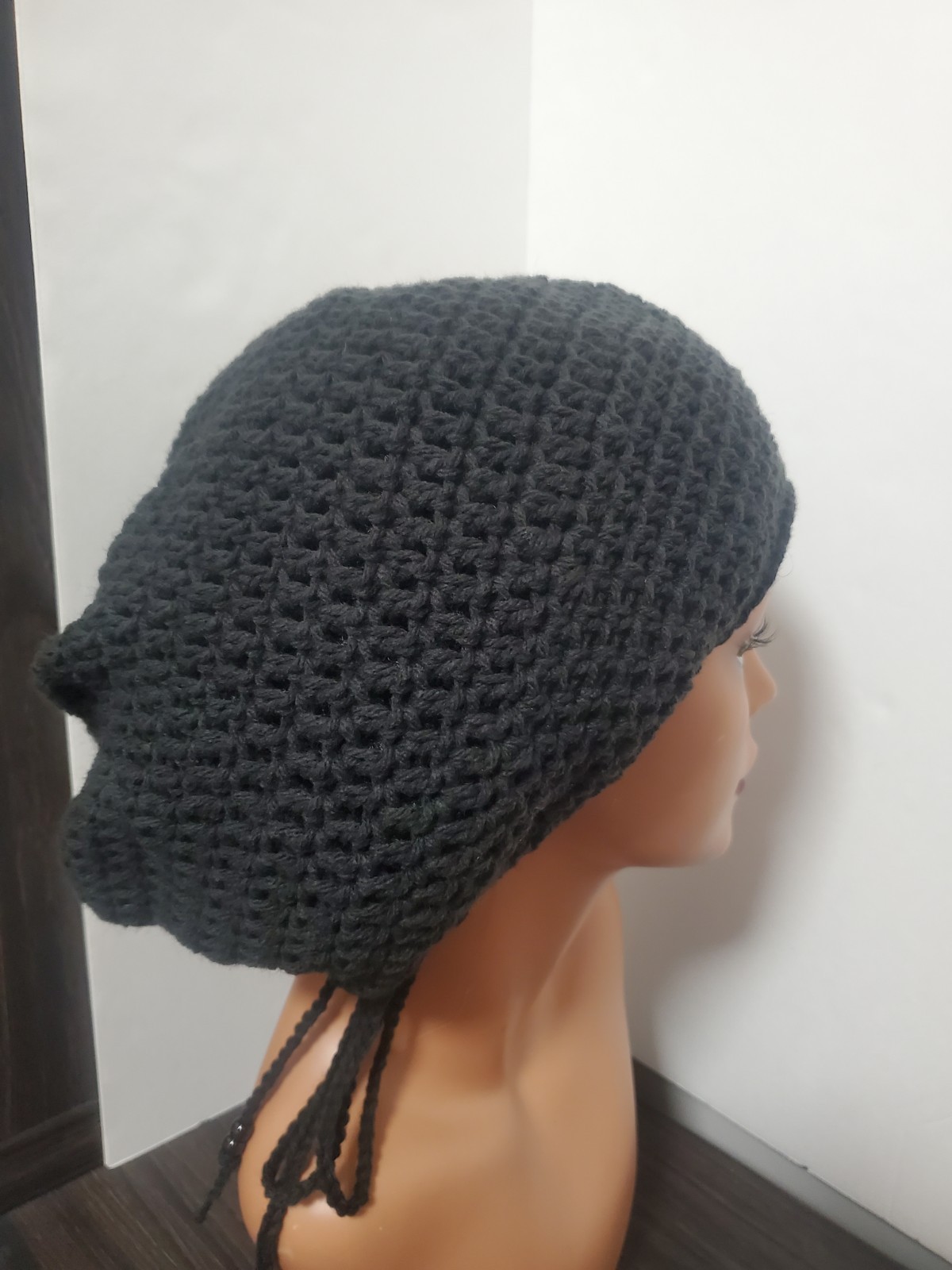 Handmade Adjustable Crochet Tam Hat Dreadlock w drawstring Reggae baggy beanie