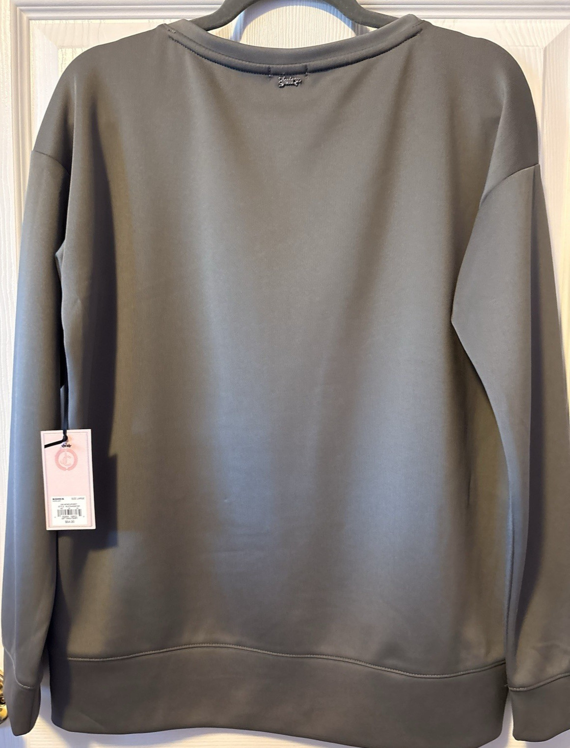 Juicy Couture Sequin Sweatshirt I Woke Up Like This Gray Pullover Large NWT